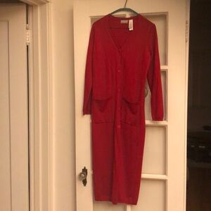 Women’s size petite, red acrylic and wool sweater by Liz Claiborne